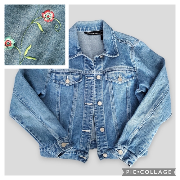 No Boundaries Jackets & Blazers - Vintage No Boundaries y2k denim embroidered trucker jacket, size S